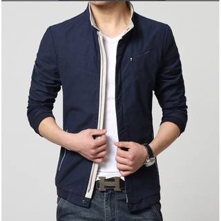 ÁO KHOÁC NAM KAKI CỔ TRỤ HÀNG XUẤT KHẨU CAO CẤP, ÁO KHOÁC NAM ĐẸP AKK14