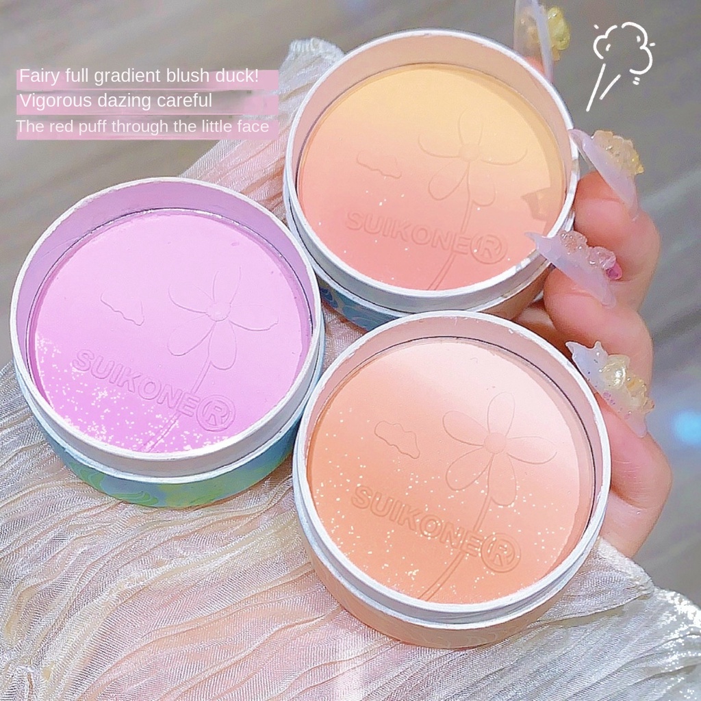 Bảng Phấn Má Hồng SUIKONE Hai Màu Trang Điểm Bắt Sáng