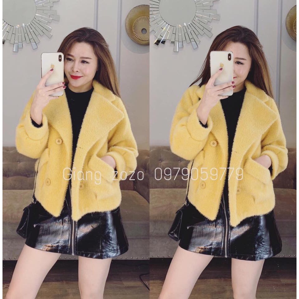 Áo Khoác Dạ Lông Thỏ Hot Hit Hàng Quảng Châu Cao Cấp
