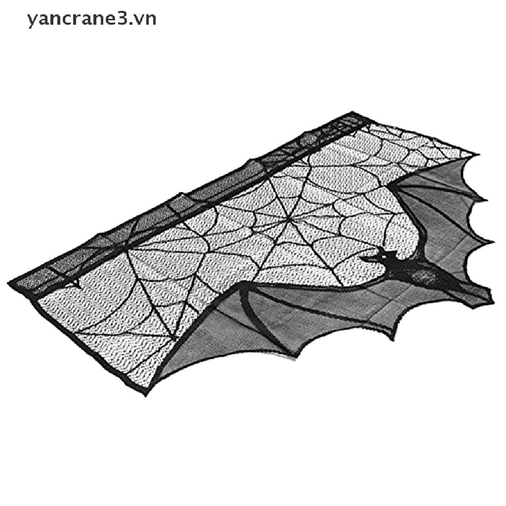 {YAN3} Khăn Trải Bàn Lưới Nhện Đen Hình Mạng Nhện Trang Trí Halloween / Tiệc Kinh Dị {yancrane3.vn}