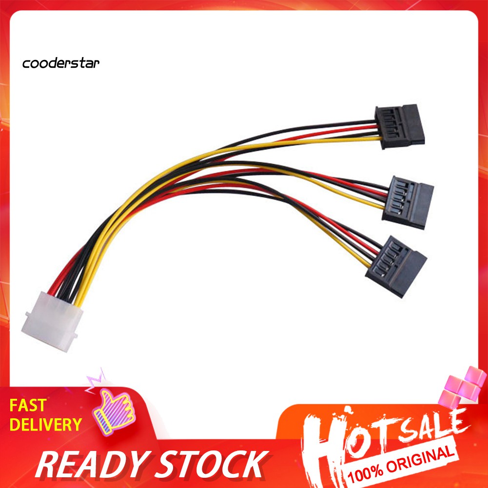 Cáp Nguồn Sata 4pin Sang 3 Cổng Sata