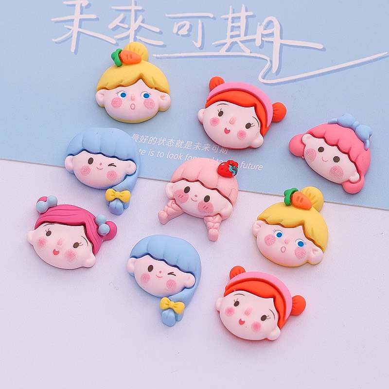 Charm (C504) slime/ Dụng Cụ Charm Trang Trí [Ko Keo &amp; Nút] Gương Mặt Em Bé Hài Hước