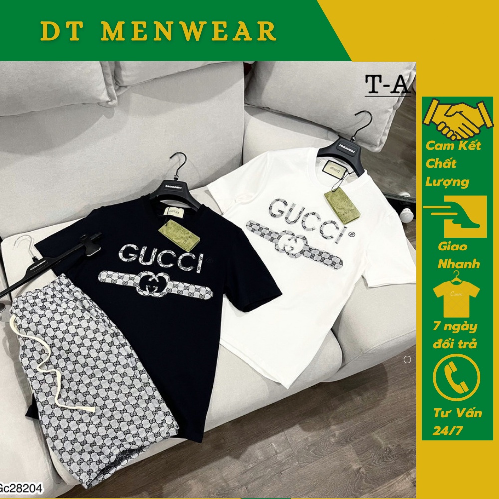 Bộ Quần Áo Nam GC In Hinh Logo Cao Cấp . Đồ Bộ Gucci Nam Chất Vải Cotton Mát Mịn DT STORE MENWEAR