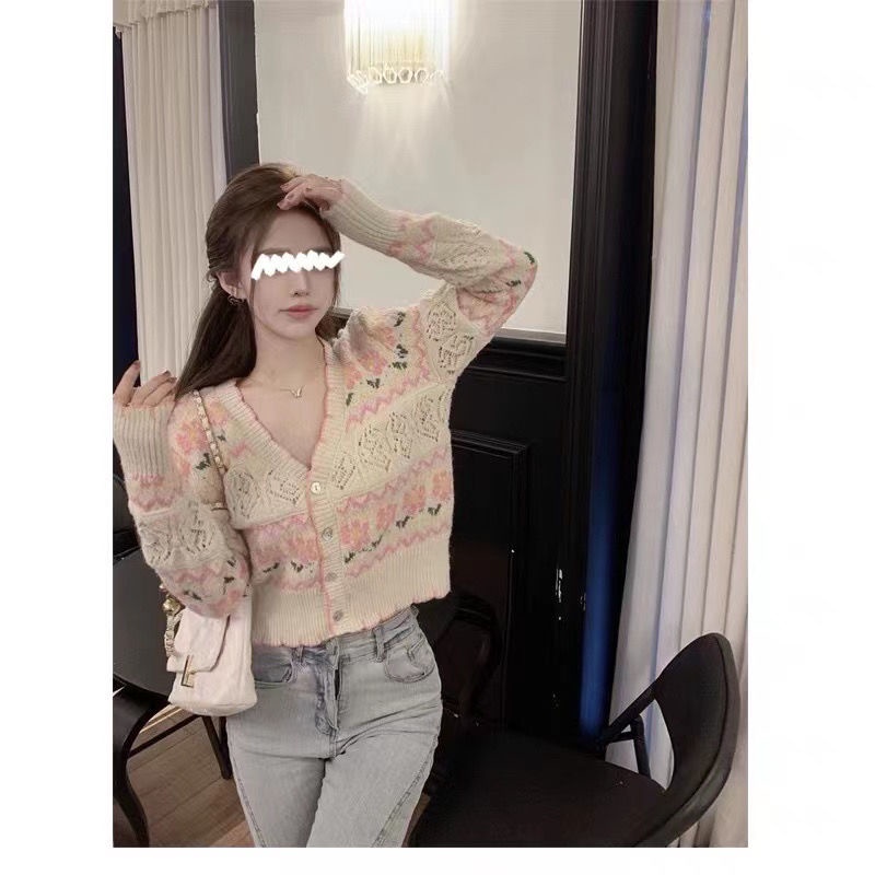 Áo Cardigan Dệt Kim Cổ Chữ v Thời Trang Mùa Thu 2022 Cho Nữ
