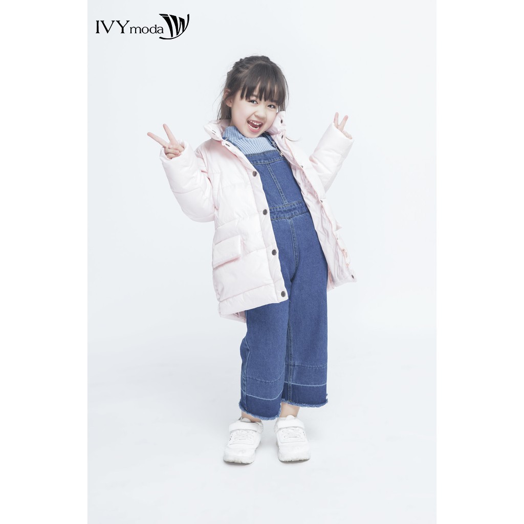 Áo khoác phao dáng dài bé gái IVY moda MS 70G0390