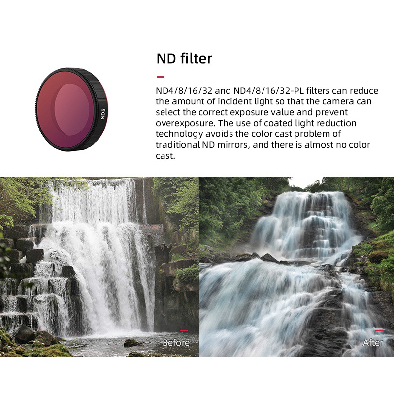 BRDRC 4Pcs Camera Filters OSMO Action ND4/ND8/ND16/ND32 PL Circular ND Filter for DJI OSMO Action Camera Acessories