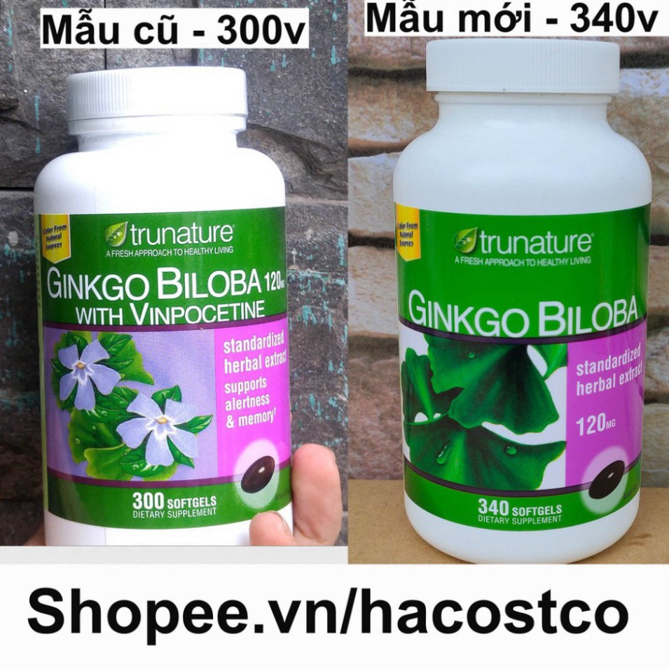 GIÁ CHỈ HOM  NAY Viên uống Trunature Ginkgo Biloba 120mg 300 viên 340 viên từ trái bạch quả tăng cường sức khỏe trí não 