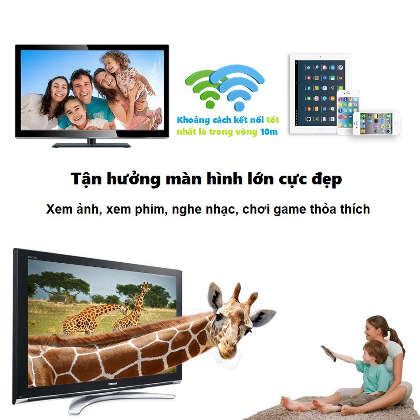 Bộ chuyển tín hiệu HDMI không dây Dongle Q1 hỗ trợ kết nối cổng AV