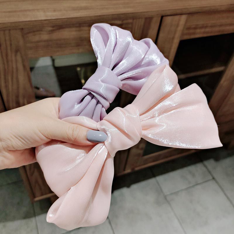 Kẹp Tóc Nơ Bản To Satin