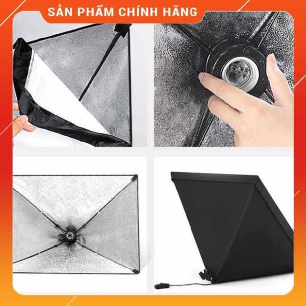 Bộ đèn studio kèm softbox 50x70 có chân đèn, hỗ trợ hắt sáng chụp ảnh sản phẩm