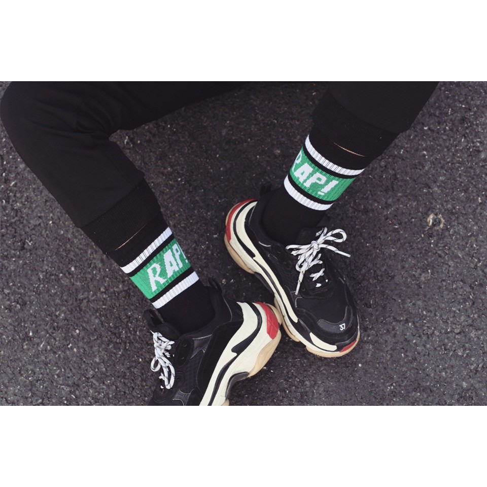 Tất vớ cổ cao dài Rap! thời trang unisex nam nữ thể thao cao cấp