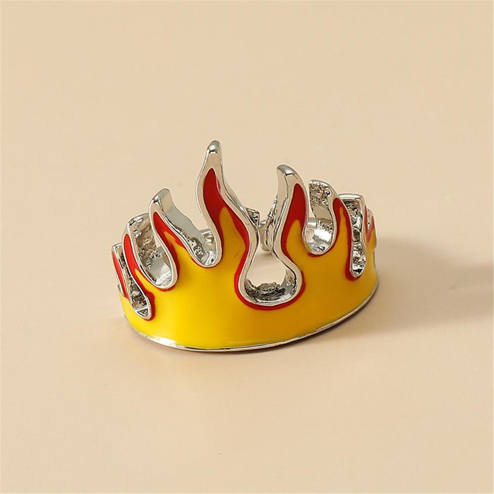 Nhẫn Hở Hình Ngọn Lửa Phong Cách Hip Hop Gothic Thời Trang