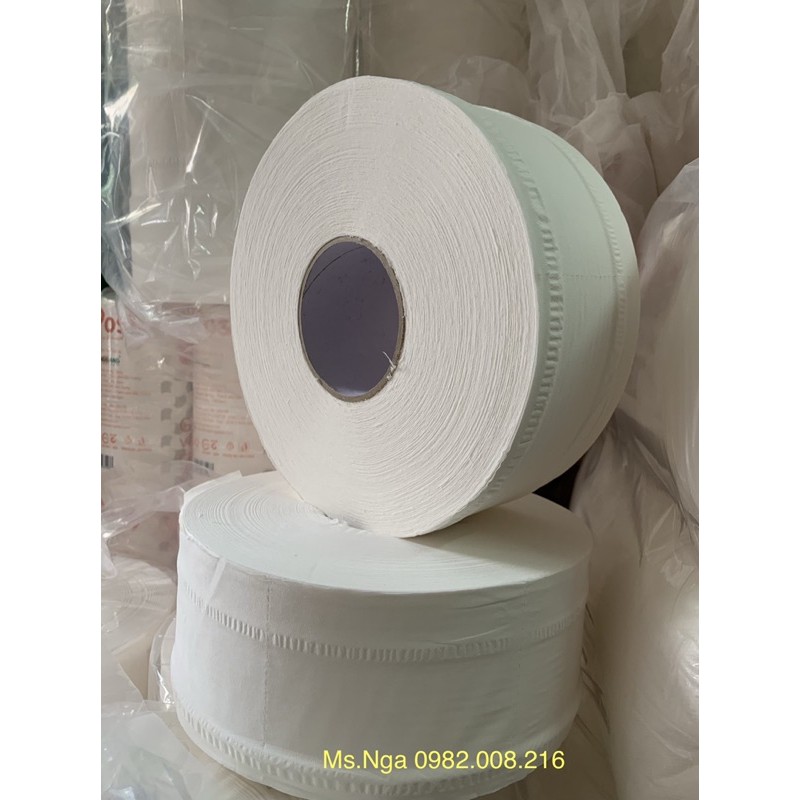 Giấy lụa vệ sinh cuộn lớn có lõi 2 lớp siêu dai, thân thiên môi trường giá rẻ 650g