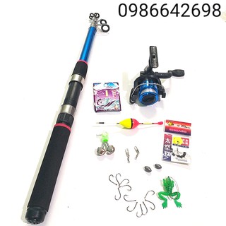 [1] Bộ cần câu máy rút gọn giá rẻ 1m8, 2m1, 2m4, 2m7, 3m0, 3m6 kèm máy và phụ kiện