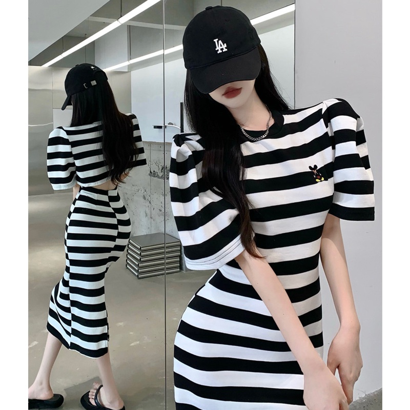 Đầm Maxi Hai Dây Họa Tiết Kẻ Sọc Thời Trang Mùa Hè Quyến Rũ Cho Nữ