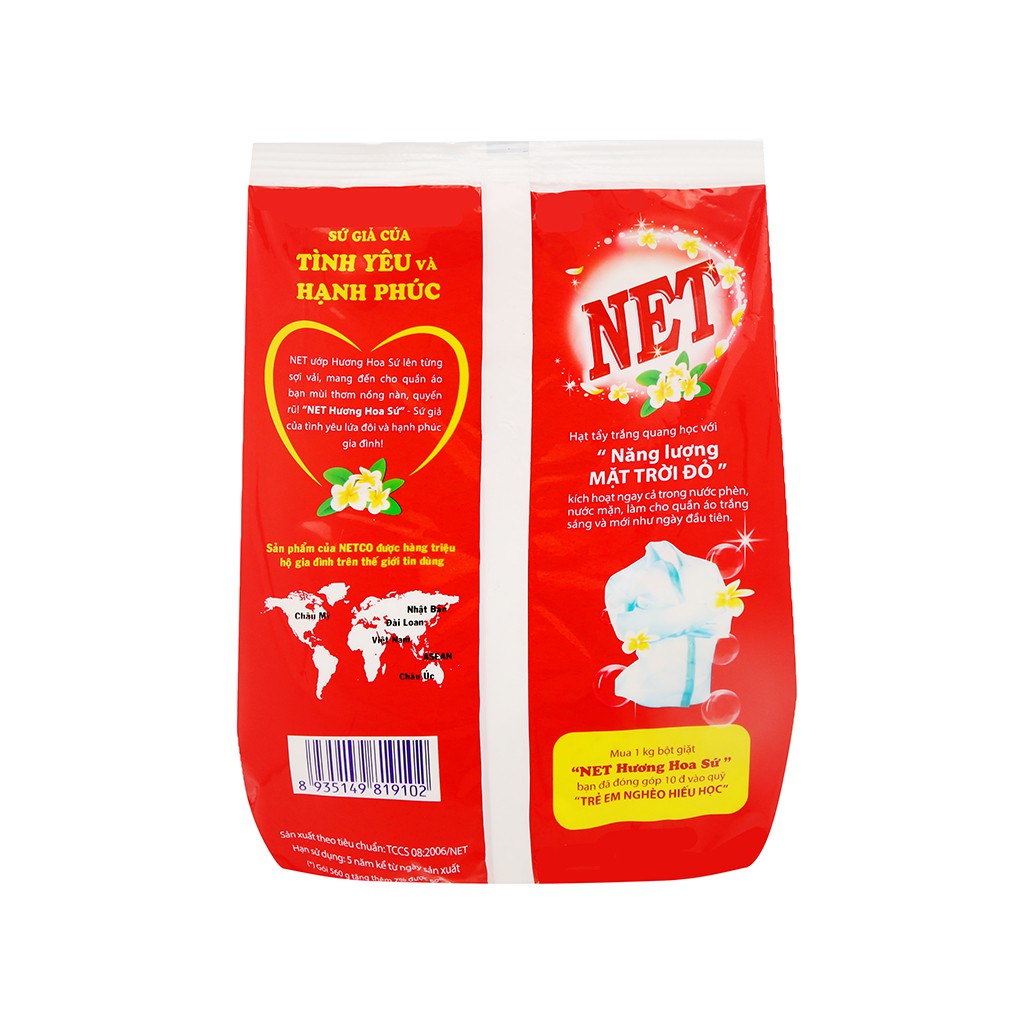 Bột giặt NET hương hoa sứ 600g