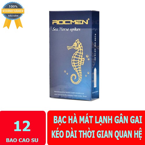 Bao cao su Rocmen Xanh Bạc hà gân gai hộp 10 bcs