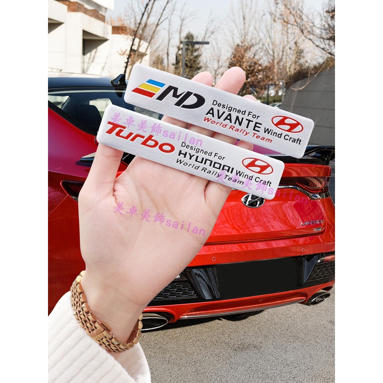 Nhãn Dán Trang Trí Thân Xe Hơi hyundai langdong name turina ix25 ix35 Bằng Kim Loại