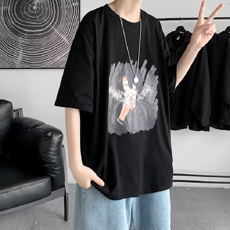 Áo Thun Tay Ngắn Dáng Rộng In Chữ Phong Cách Hip Hop Thời Trang Mùa Hè Cho Nam Và Nữ size M-8XL