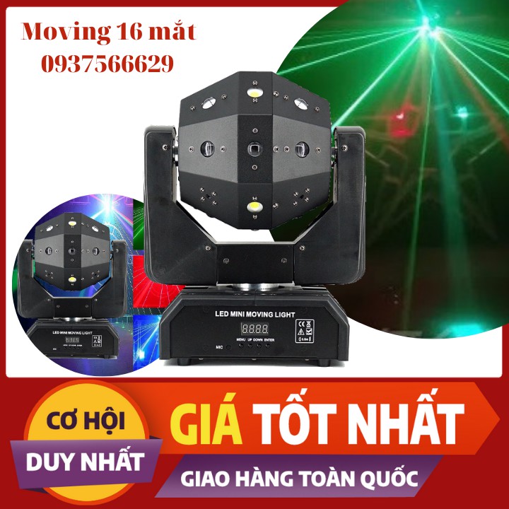 [ SALE OFF ] Đèn Moving 16 Mắt Laser 3in1 Dùng Cho Sân Khấu, Karaoke - Magic Store SG