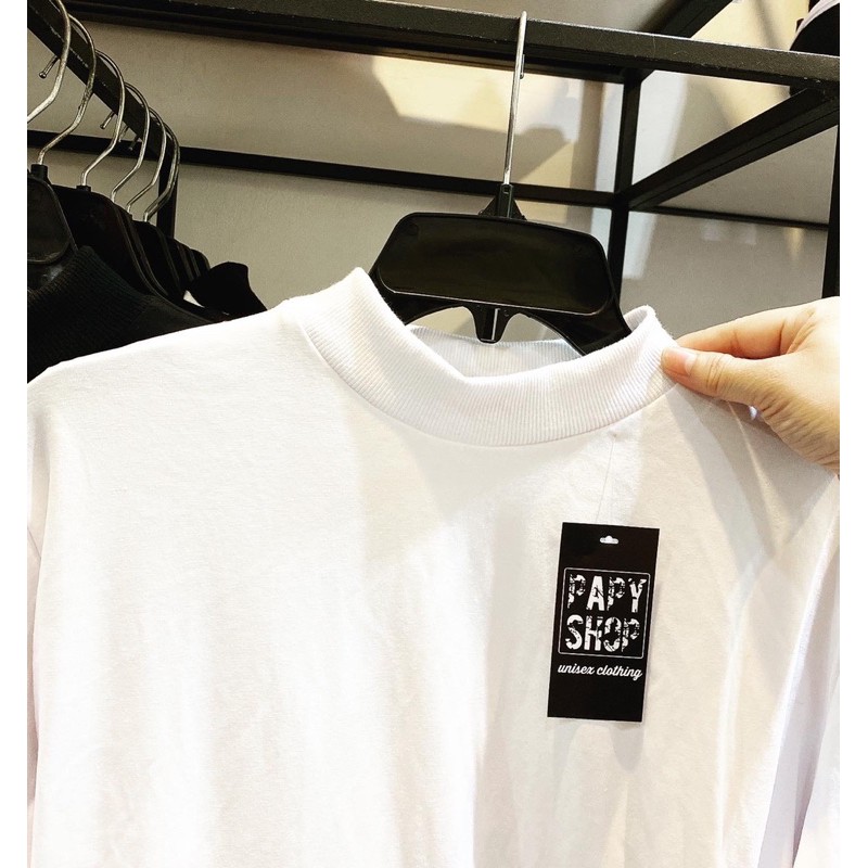 Áo tay dài cổ cao 3cm Unisex 2 màu (có video) | BigBuy360 - bigbuy360.vn