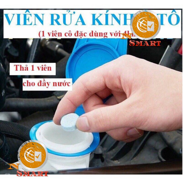 COMBO 6 Viên rửa kính Chính Hãng ô tô, tiện dụng vệ sinh xe Na No Smart Uy Tín Chất Lượng