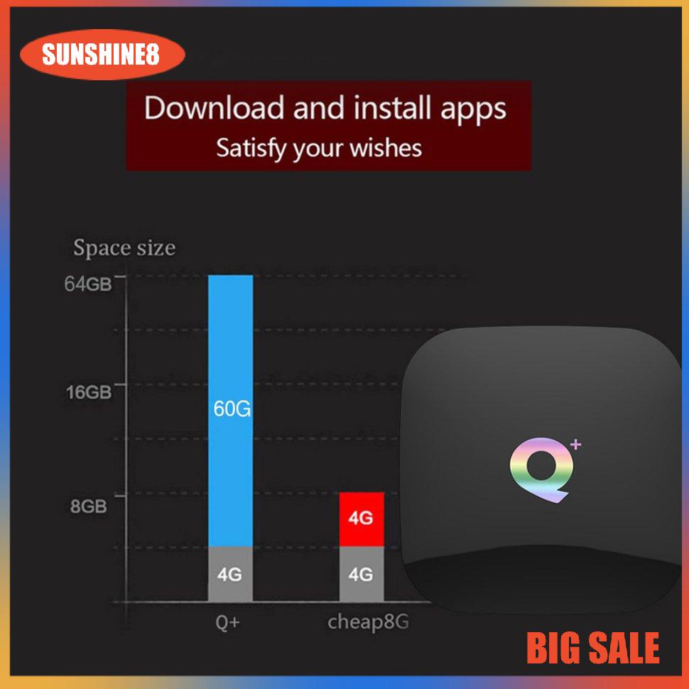 【SUN】Android TV Box  Q + Plus Hộp TV Box  Android 9.0 2GB+16G  Smart Media Player Set Top Box