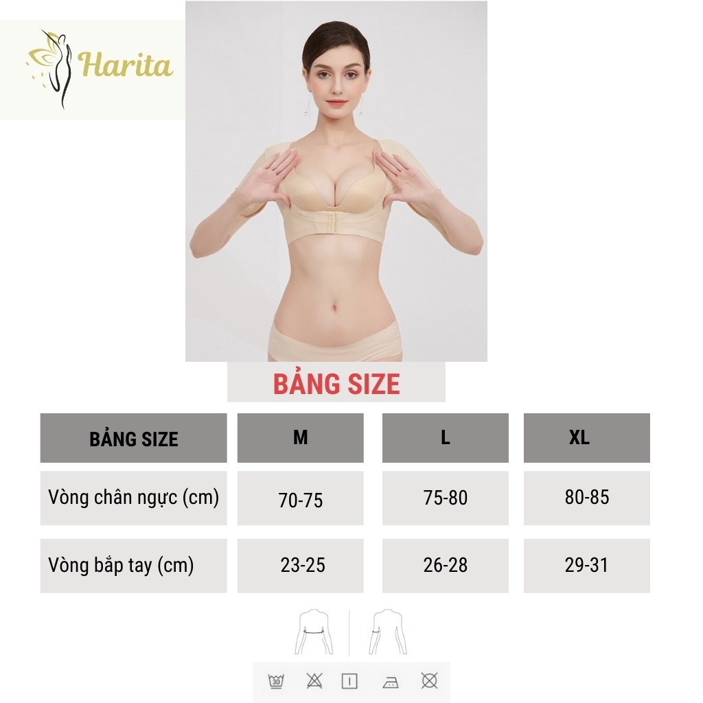 Áo định hình tay lưng gen nịt thon gọn bắp tay Harita cao cấp xuất Nhật