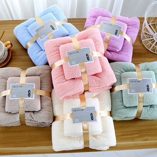 Khăn tắm khăn mặt cho bé set 2 khăn tắm cao cấp xuất hàn 100% sợi than tre tự nhiên thấm hút tốt MiibooShi 25555555555