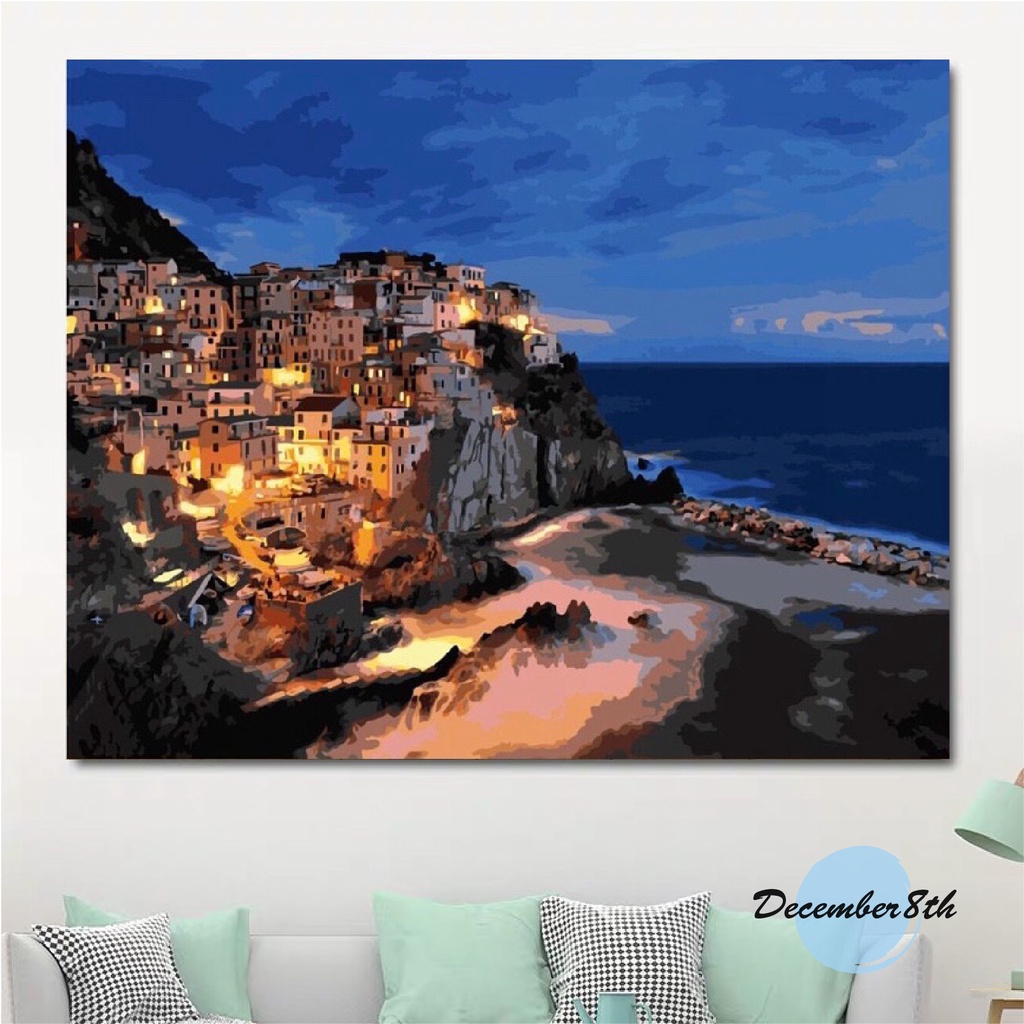Tranh tự tô màu Tranh số hóa Tranh sơn dầu số hóa December8th Manarola