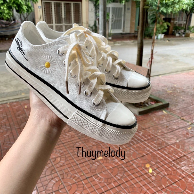 GIÀY SIÊU RẺ  ❤️ Giày CV  Hoa Cúc Học Sinh Size 35-43 2 Màu Đen,Trắng ❤️