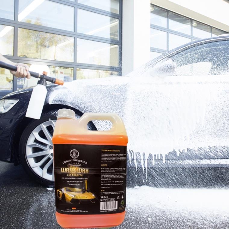 Dung dịch Rửa Xe Có Chạm Hương Chanh CAR WASH WAX SHAMPO, Nước Tẩy Rửa Ô Tô Xe Máy Bọt Tuyết Dedrik Brewster - Can 5L