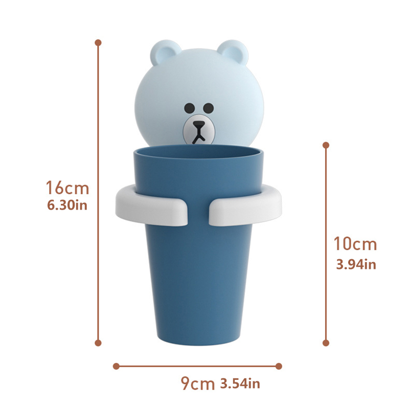 Ly cốc đựng bàn chải kem đánh răng dán tường hình gấu