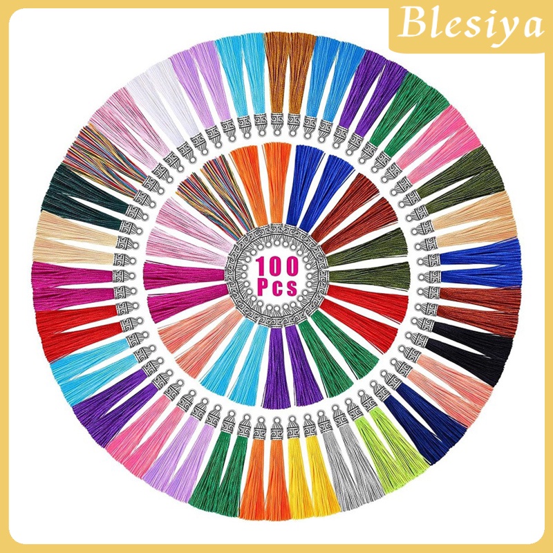 [BLESIYA]100 PCS Bulk Tassel Pendant for DIY Keychain Purse Earrings Making Supplies