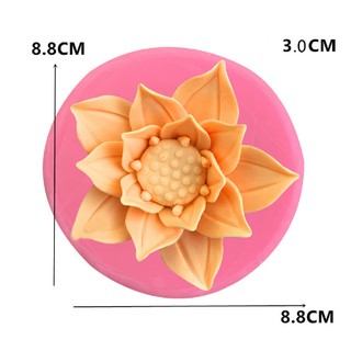 Khuôn silicon 3d làm thạch làm bánh mẫu hoa sen 5 cánh