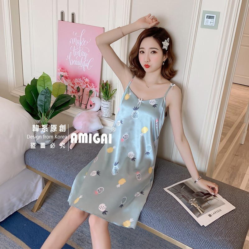 Đầm Ngủ Lụa Hai Dây Form Rộng Gợi Cảm Cho Nữ | BigBuy360 - bigbuy360.vn