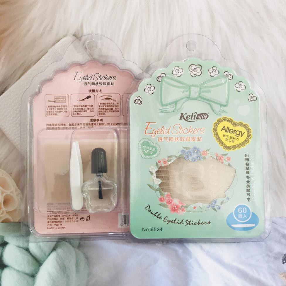 [AUTH] Miếng Dán Mí Lưới Keli Allergy Double Eyelid Stickers (60 miếng) kèm keo dán