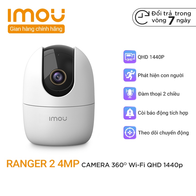 Camera Wifi Ranger 2 4.0MP 2K HD 1440p IPC-A42P IMOU - Xoay 360, Đàm Thoại 2 Chiều - BH 2 Năm