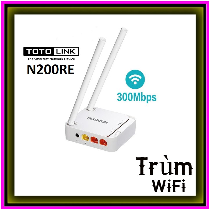 Bộ phát wifi totolink N200RE 2 râu- 300Mps Chính Hãng