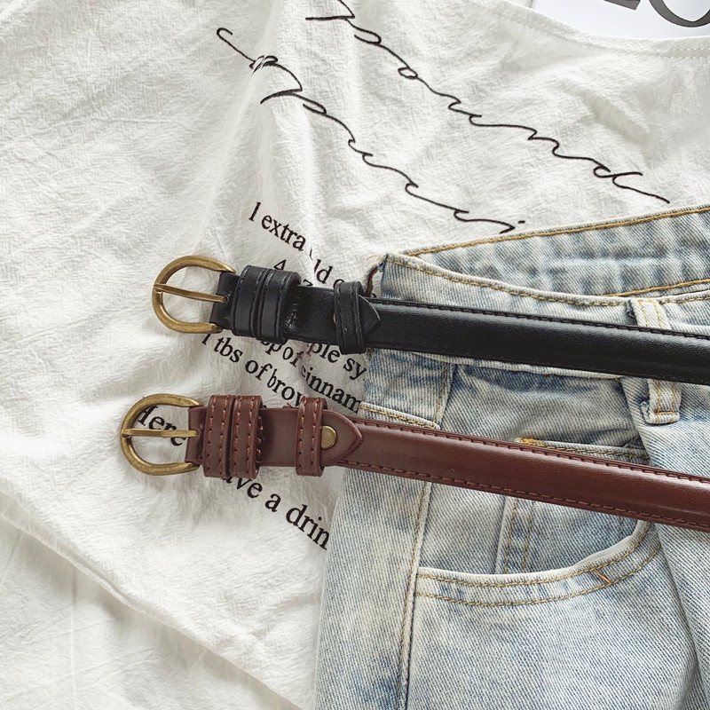 Thắt Lưng Da PU Mỏng Phong Cách retro Thời Trang Mùa Hè