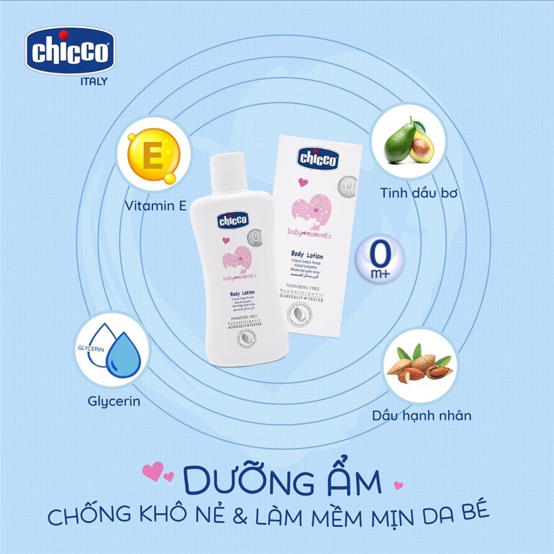 Sữa dưỡng thể Chicco Ý cho bé