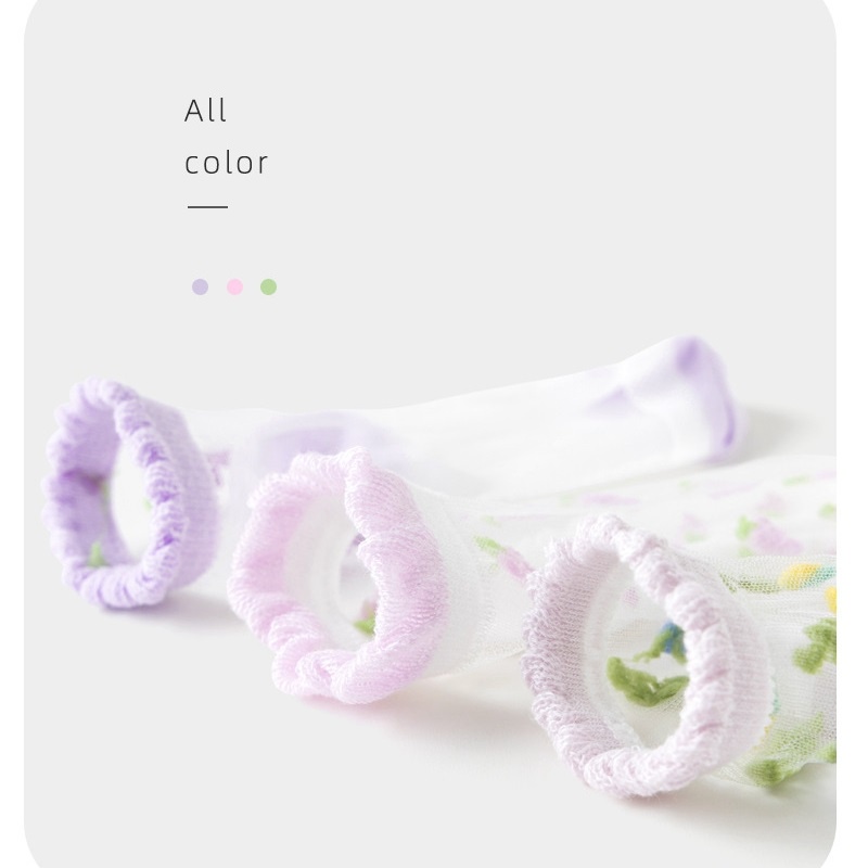 Set 5 Đôi Vớ Cotton Siêu Mỏng Họa Tiết Trái Cây Hoạt Hình Dành Cho Bé Gái 1-12 Tuổi