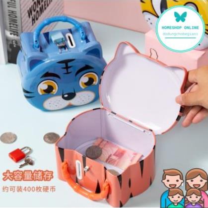Kắt Sắt Mini Hình Con Hổ Siêu Hot, Két Sắt Tiết Kiệm Tiền Cho Bé Hình Elsa, oto, hổ, kitty trai gái Home Shop Online