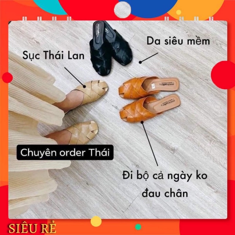 Dép sục nữ đan dây da mềm hàng cao cấp Thái Lan