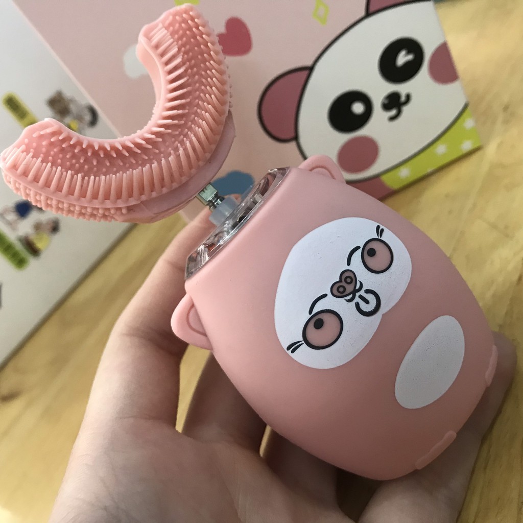 Bàn chải đánh răng cho bé Healthy Baby ,Bàn chải điện cho bé đầu chữ U cho trẻ từ 2-9 tuổi