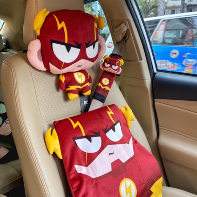Combo gối dựa lưng, gối đầu xe oto, xe hơi siêu anh hùng- Gối xe hơi siu anh hùng cao cấp tại Nguyễn Gia group quận 5