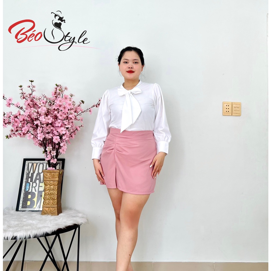 Chân váy công sở dáng chữ A có nhún phía trước BIGSIZE - TES - Dành cho các nàng mũm mĩm từ 55-95kg -Mặc đi chơi,công sở