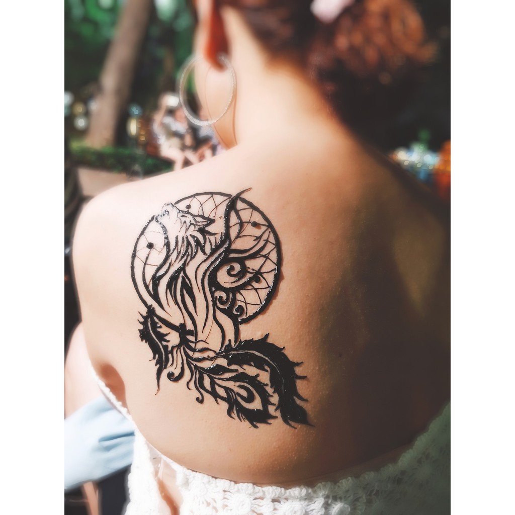 Mực henna đen tặng 10 khuôn henna