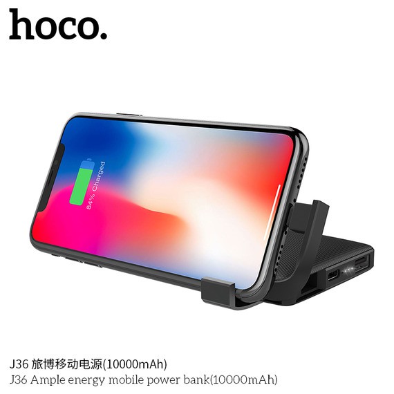 Sạc Dự Phòng HoCo J36 10000mAh Tích Hợp Cáp Sạc Lightning Và Giá Đỡ Điện Thoại