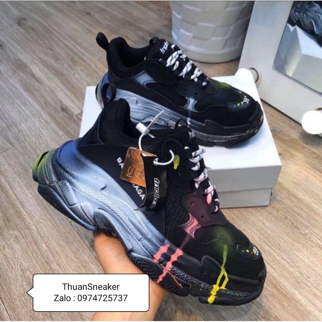 Giầy balen đen vẩy sơn hàng 1:1 ( full box + free ship )